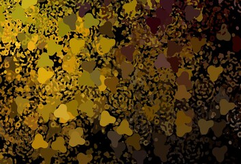 Dark Green, Yellow vector texture with abstract forms.