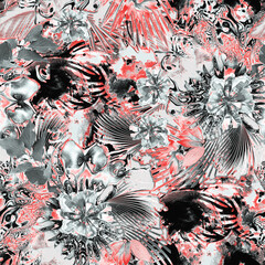 seamless abstract pattern. Textile pattern, flower and geometric print pattern for textile design and fabrics.