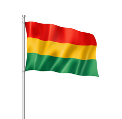 Bolivian flag isolated on white