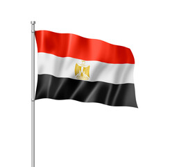 Egyptian flag isolated on white