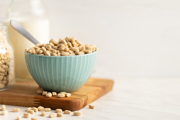 Breakfast cereals. Oat pops in bowl.