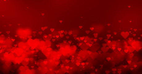 Romantic Valentine's day red background with hearts