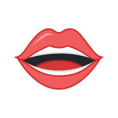 Vector color icon with lips
