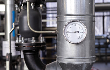 Thermometer for measuring the temperature of water in the water supply. Gas boiler equipment.