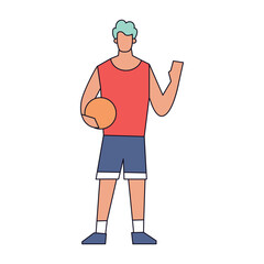 Isolated man play people activities vector illustration