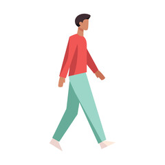 Isolated man walk people activities vector illustration