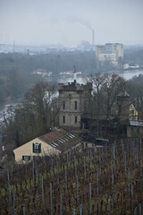 Fototapeta na wymiar Schweinfurt Panoramablick von der Petersstirn im Winter