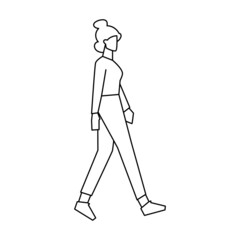 Isolated woman walk draw people activities vector illustration