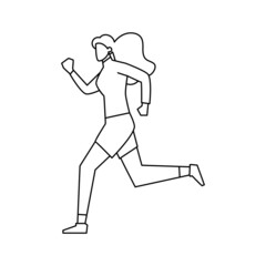 Fototapeta na wymiar Isolated woman running draw people activities vector illustration