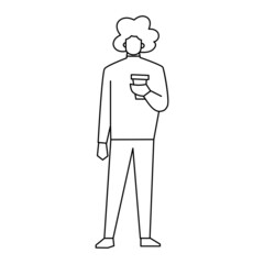 Isolated man dress draw people activities vector illustration