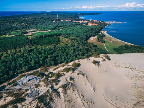 Aerial view of Nida in the curionian split, Lithuania
