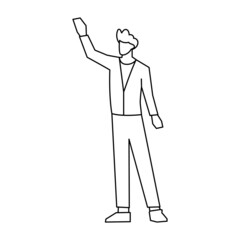 Isolated man dress draw people activities vector illustration