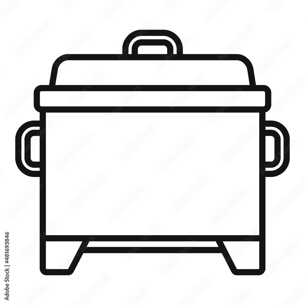 Sticker Grill smokehouse icon outline vector. Bbq barbecue