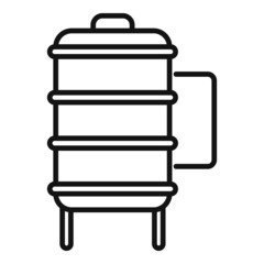 Chicken smokehouse icon outline vector. Bbq grill