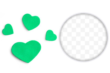 Valentine's Day Greeting Card with a circle transparent background. Promotion banner template
