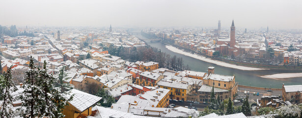 Verona - Outlook from Castel san Pietro in winter