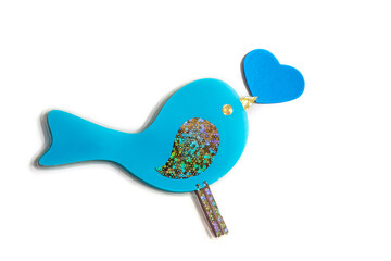 Valentine's day bird with heart in beak lovely.