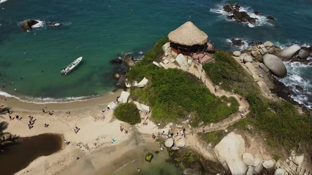 Aerial view of San Juan Cape.  Tayrona Park, Colombia.