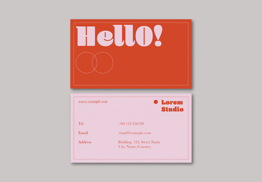 Pink and Orange Modern Business Card