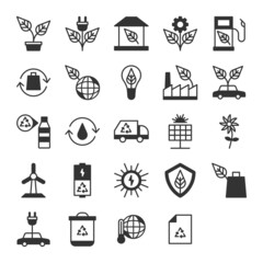 Ecology icon and Environment related icons set