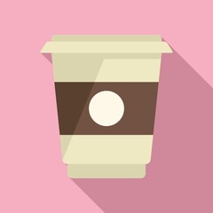 Jam cocoa cream icon flat vector. Paste jar