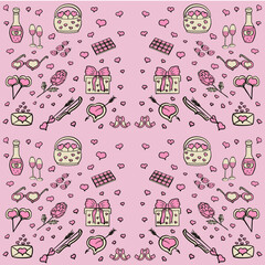 valentine's day gift,valentine's day gift box,basket with hearts, glasses with hearts,champagne bottles and 2 glasses,for a romantic date,2 birds in love,strawberries,a letter with valentine's day