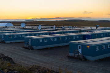 Dormitory for gold miners. Evening. The place of action is Chukotka, Russia.

