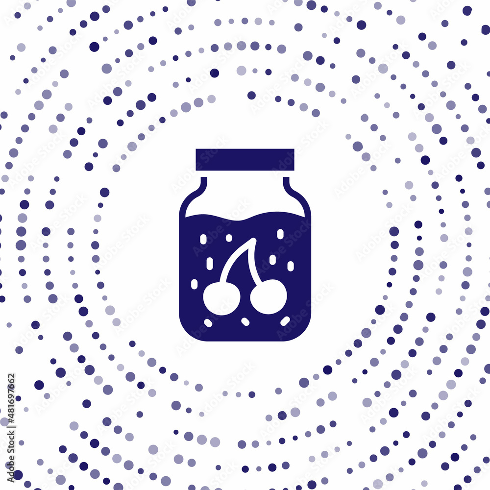 Poster blue jam jar icon isolated on white background. abstract circle random dots. vector