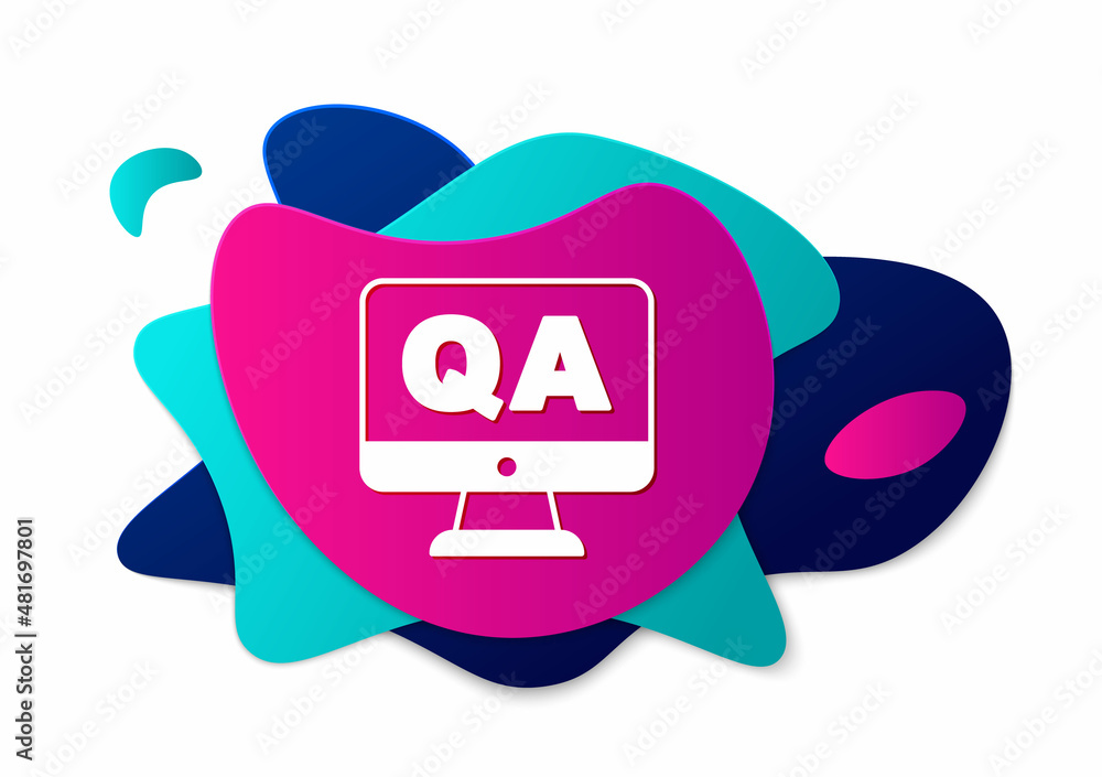 Poster color speech bubbles with question and answer icon isolated on white background. q and a symbol. faq