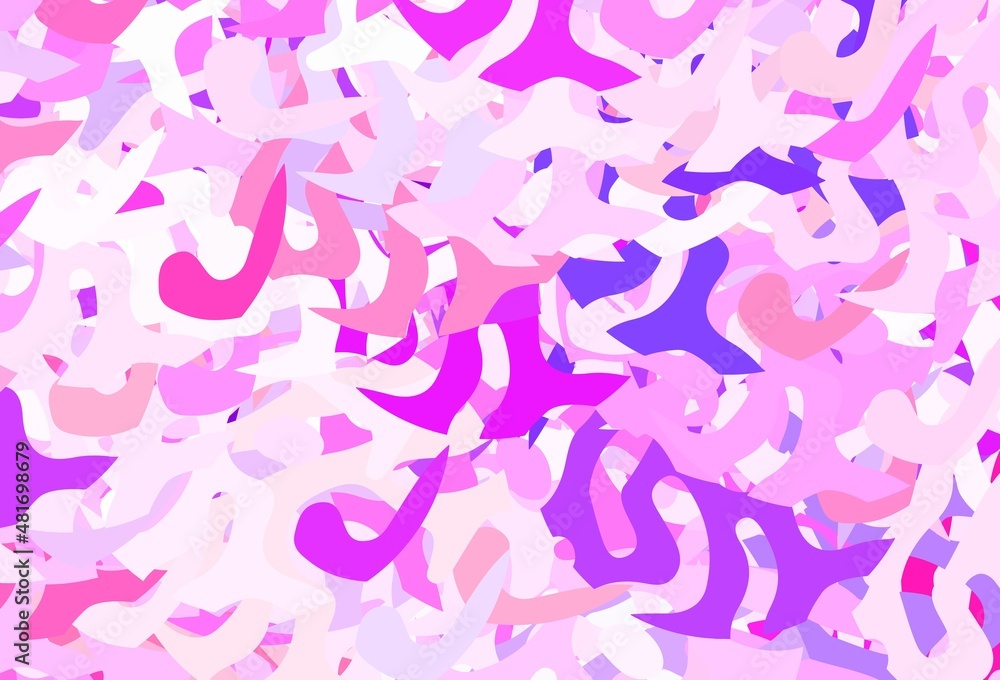 Poster light pink, red vector pattern with random forms.