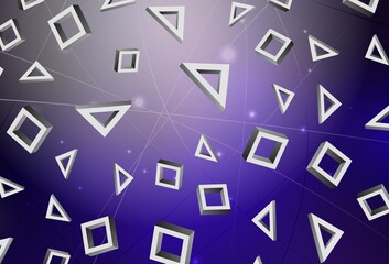 Dark Purple, Pink vector backdrop with rhombus.