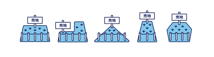 土地の形のイラスト © Toko