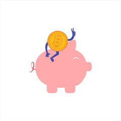 Isolated bitcoin concept Crypto currency Vector illustration