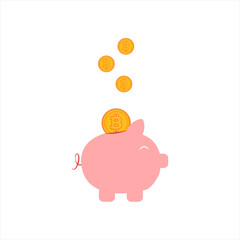 Isolated bitcoin concept Crypto currency Vector illustration