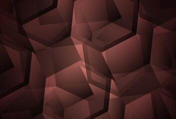 Dark Pink, Red vector layout with hexagonal shapes.