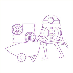 Isolated bitcoin concept Crypto currency Vector illustration