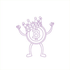 Isolated bitcoin concept Crypto currency Vector illustration