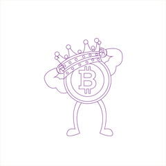 Isolated bitcoin concept Crypto currency Vector illustration