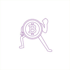 Isolated bitcoin concept Crypto currency Vector illustration