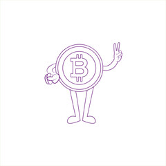 Isolated bitcoin concept Crypto currency Vector illustration
