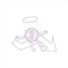 Isolated bitcoin concept Crypto currency Vector illustration