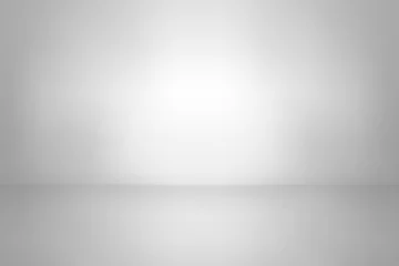 Poster Witte studioachtergrond. Abstracte lege ruimte met zacht licht voor product. Eenvoudige grijze neutrale achtergrond. Lijn horizon. Grijze achtergrond met kleurovergang. Textuur blinde muur en vloer. Vector illustratie © Omeris