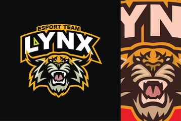 Lynx Bobcat Wildcat Mascot for Esport Sports Logo Design