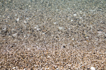 pebbles on the beach, selective focus