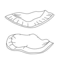 Coconut slice line art. Outline. Vector, illustration, isolated
