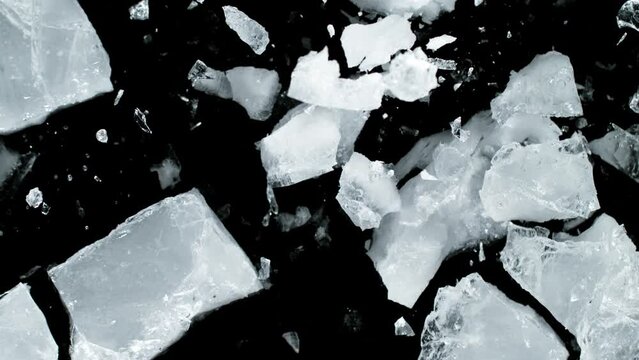 Super Slow Motion Shot of Ice Breaking at 1000 fps.