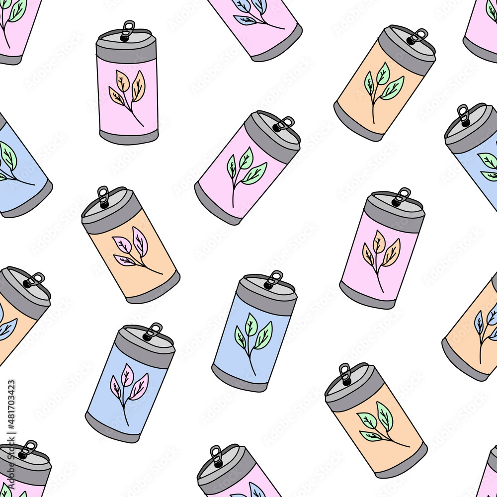 Poster seamless pattern with colored soda. modern design for printing on fabric. vector illustration.