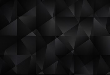 Dark Gray vector shining triangular backdrop.