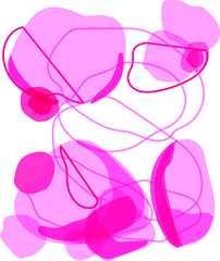 Vector hand drawn abstraction harmony pink and black, warm colors, transparent minimalist spots, simple art, abstractive multicolor blobs, pink colors, pink abstraction