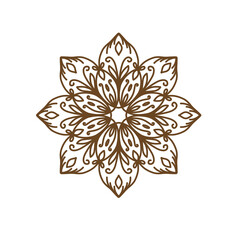 vector illustration of big beautiful outlines mandala, isolated design object